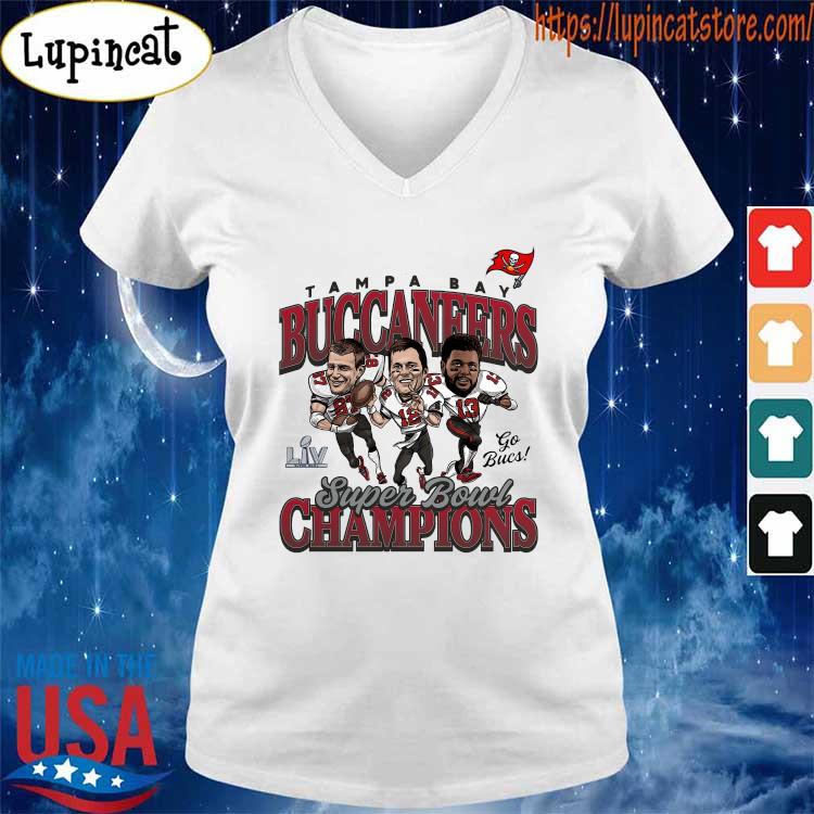 Official Tampa Bay Buccaneers Super Bowl LV Champions Caricature Trio T- Shirt, hoodie, sweater, long sleeve and tank top