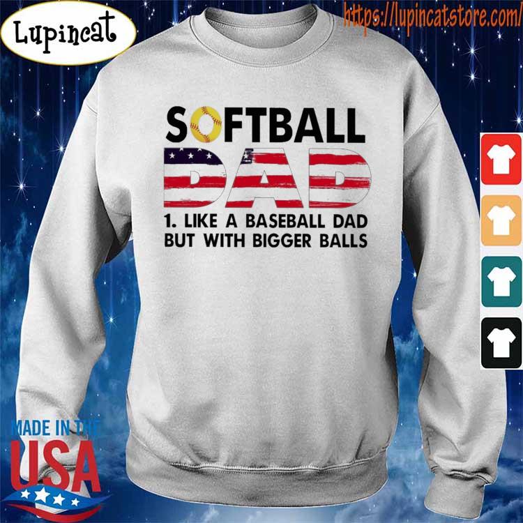 Softball Dad 2023 Like A Baseball Dad But With Bigger Balls Shirt, hoodie,  sweater, long sleeve and tank top