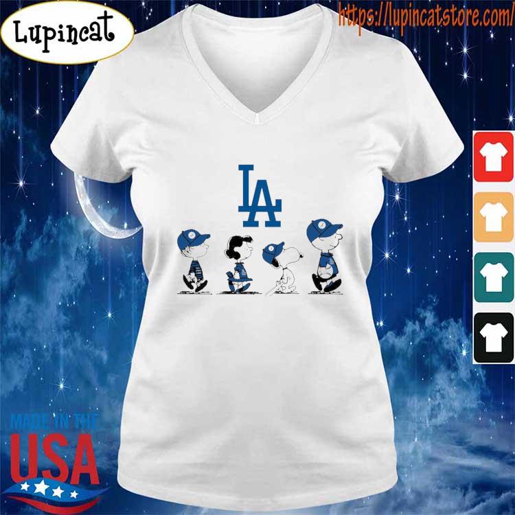 The Dodgers Baseball With The Peanut Character Charlie Brown And Snoopy  Walking shirt