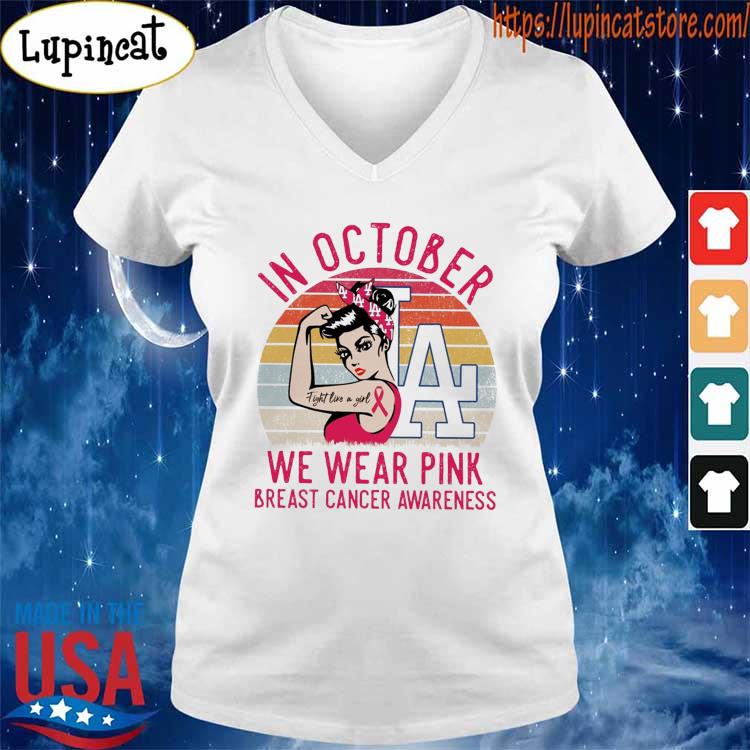 Dodgers in october we wear pink Breast Cancer shirt, hoodie, sweater and  v-neck t-shirt