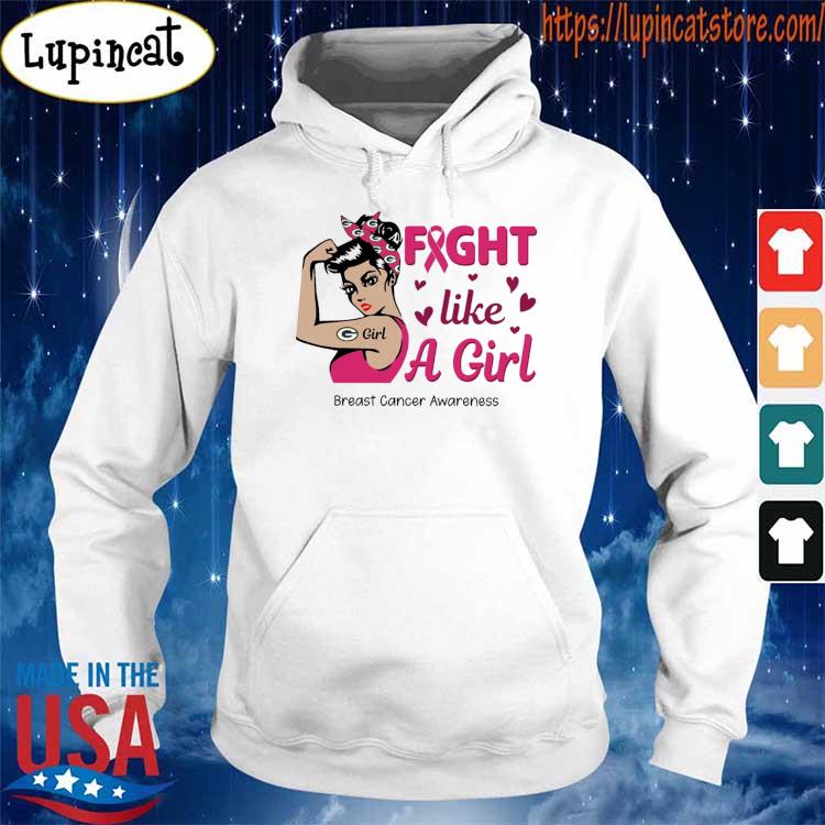 Strong girl Green Bay Packers fight like a girl breast cancer awareness  shirt, hoodie, sweater, long sleeve and tank top