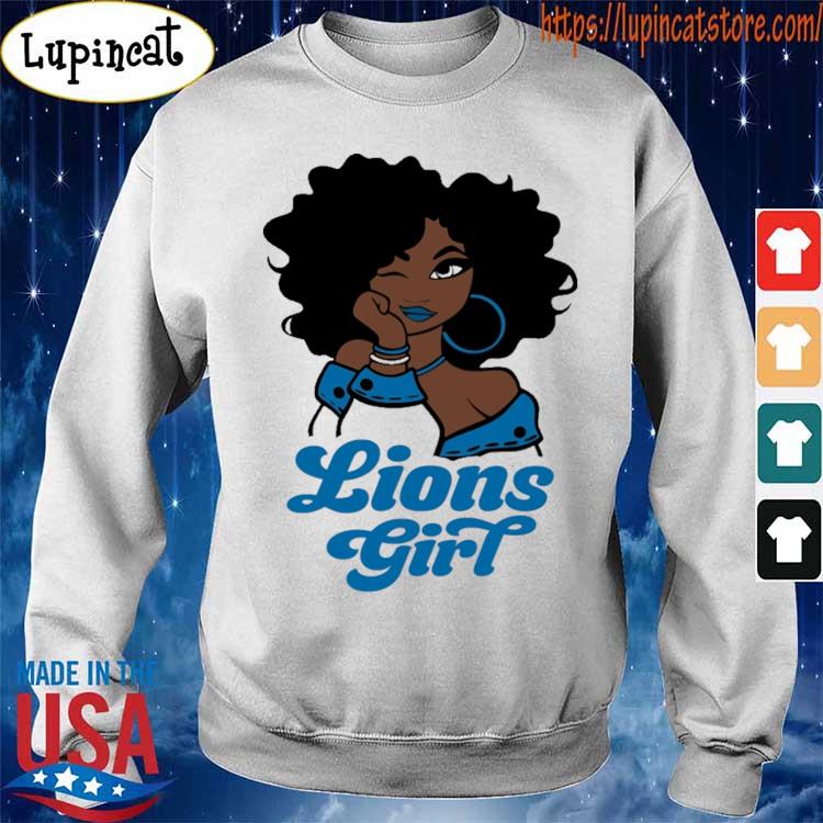 Detroit Lions black girl lions cap shirt, hoodie, sweater, long sleeve and  tank top