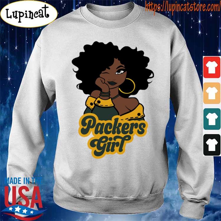 Green Bay Packers black girl wear hat shirt, hoodie, sweater, long