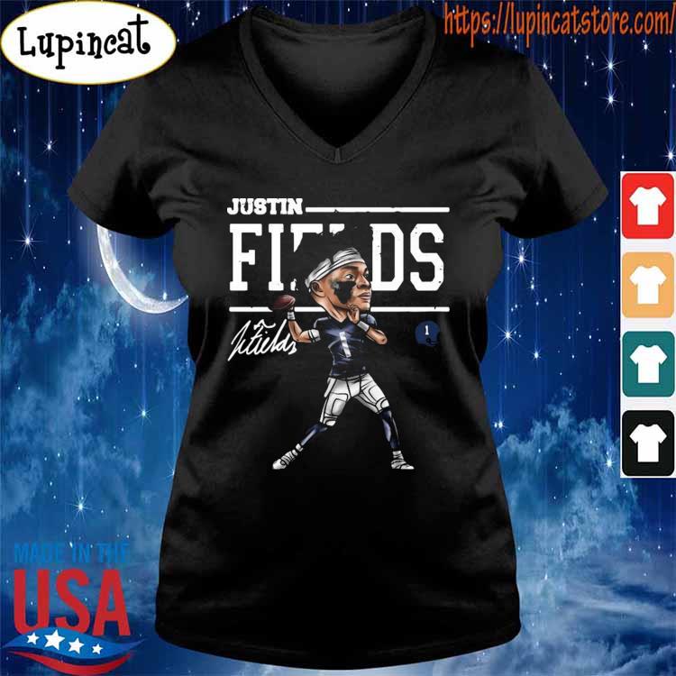 Chicago football Justin Fields cartoon signature shirt, hoodie, sweater, long  sleeve and tank top