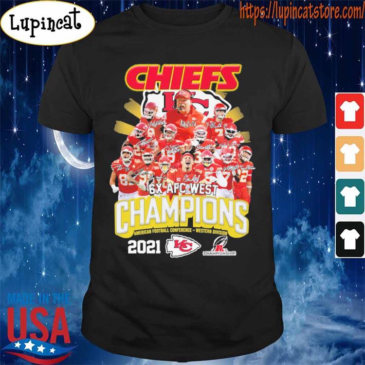 Chiefs Team 6X AFC West Champions 2021 AFC Western Division Championship  Signatures shirt