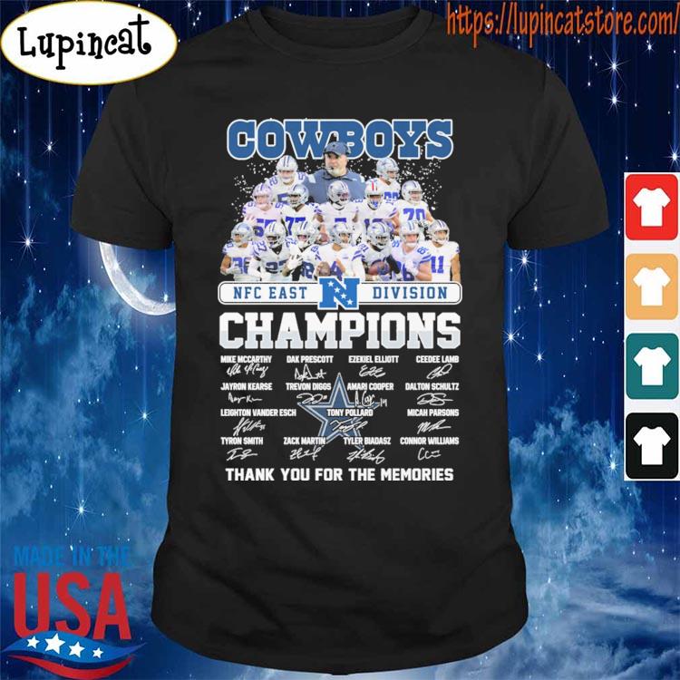 Dallas Cowboys 2021 NFC Champions Signatures Thank You For The Memories  Shirt, hoodie, sweater, long sleeve and tank top