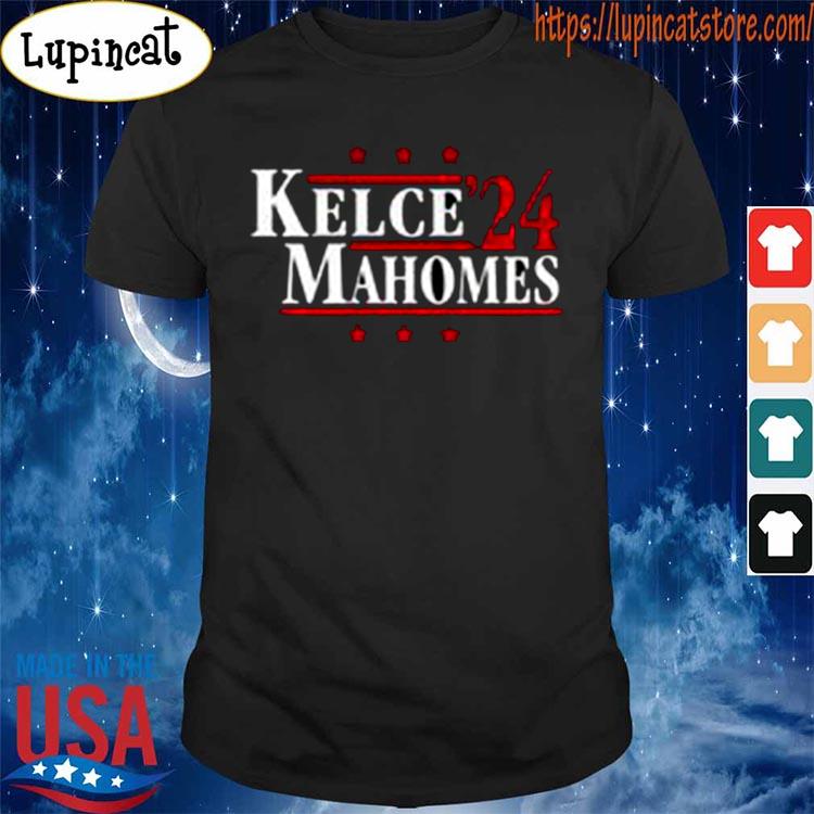 Mahomes & Kelce '23 - Kansas City Football Political Campaign Parody T-Shirt - Hyper Than Hype Shirts M / Red Shirt