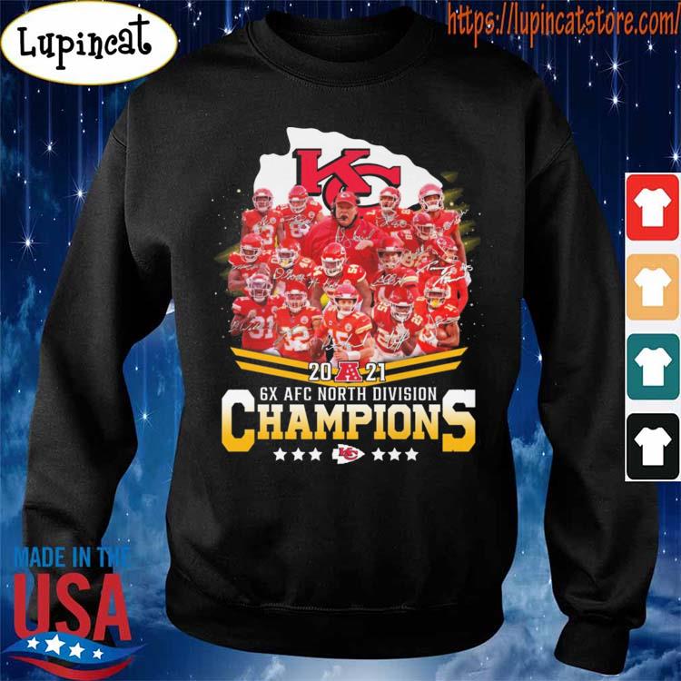 Official Kansas City Chiefs 2021 6x Afc North Division Champions Signatures  Shirt, hoodie, sweater, long sleeve and tank top