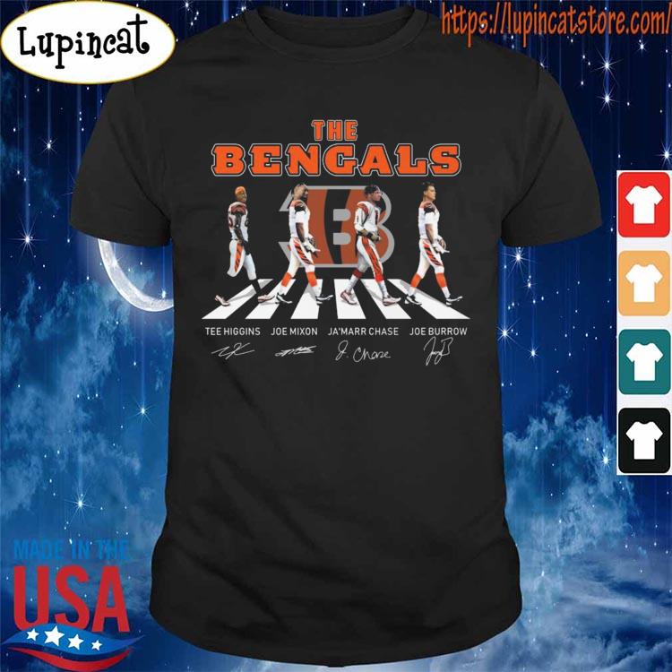 Joe Burrow Tshirt The Bengals Abbey Road Tee Higgins Mixon And Ja