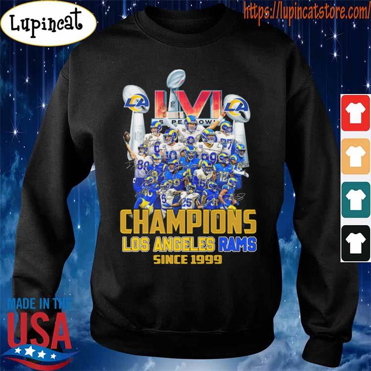 2022 Los Angeles Rams Super Bowl LVI Champions Signature T-Shirt