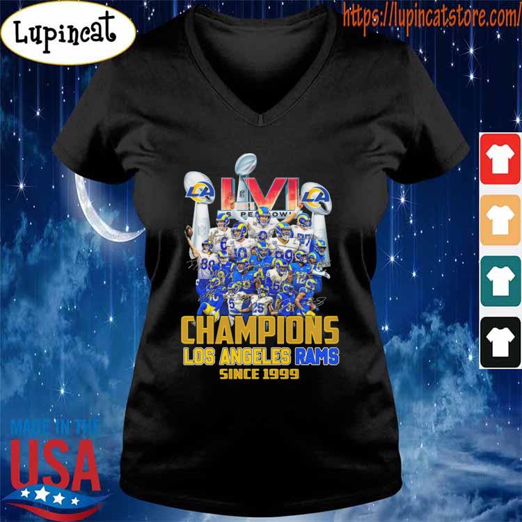 2022 Los Angeles Rams Super Bowl LVI Champions Signature T-Shirt