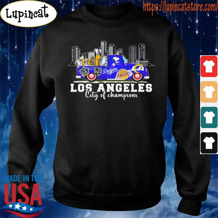 Snoopy Driver Car LA Galaxy and LA Kings and LA Dodgers and LA Lakers and LA  Rams Los Angeles City Of Champions Shirt, hoodie, sweater, long sleeve and  tank top
