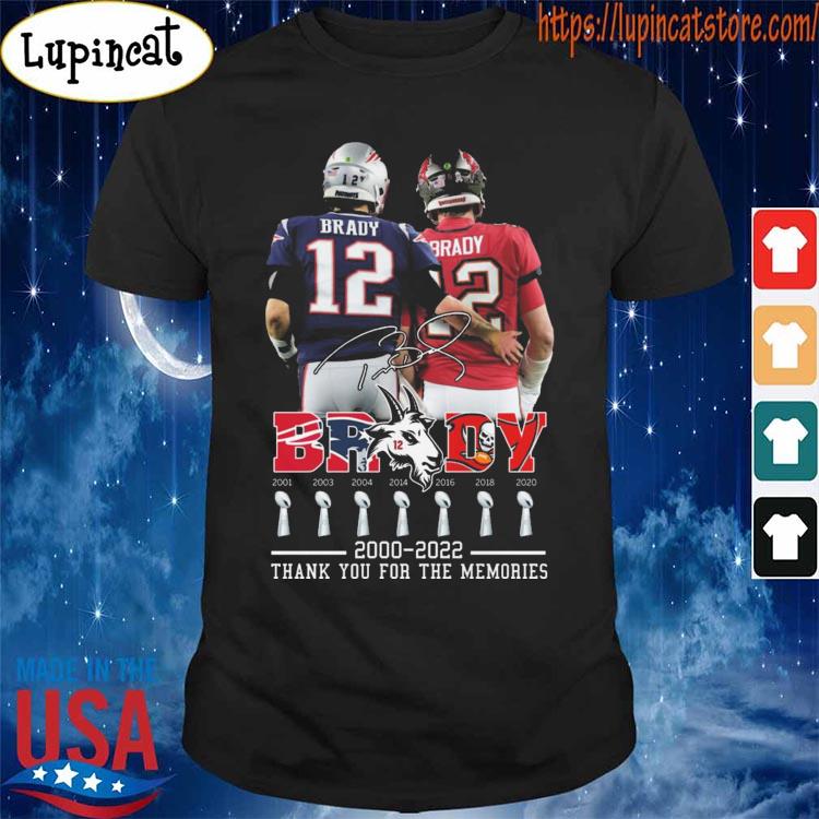 Tom Brady 12 22 years 2000 2022 thank you for the memories signature T-shirt,  hoodie, sweatshirt and tank top