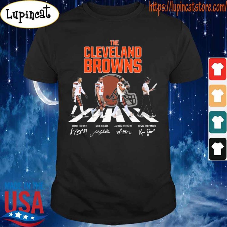 Official The Cleveland Browns Amari Cooper Nick Chubb Jacoby Brissett Kevin  Stefanski abbey road signatures shirt, hoodie, sweater, long sleeve and  tank top