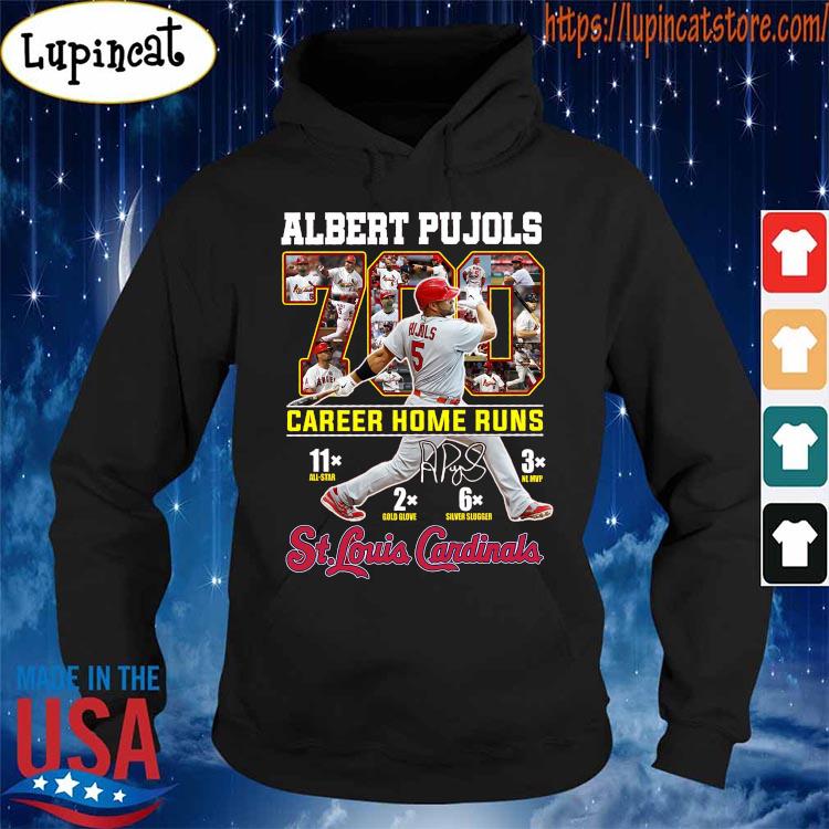St Louis Cardinals Albert Pujols 700 Career Home Runs signature s Hoodie
