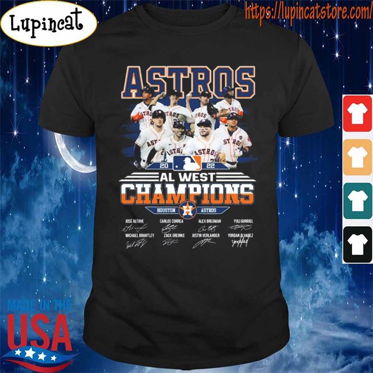 Houston Astros team 2022 Al west Champions signatures shirt, hoodie,  sweater, long sleeve and tank top