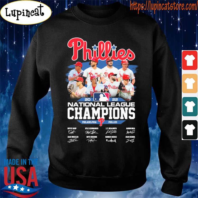 MLB Philadelphia Phillies team 2022 National League Champions signatures  shirt, hoodie, sweater, long sleeve and tank top