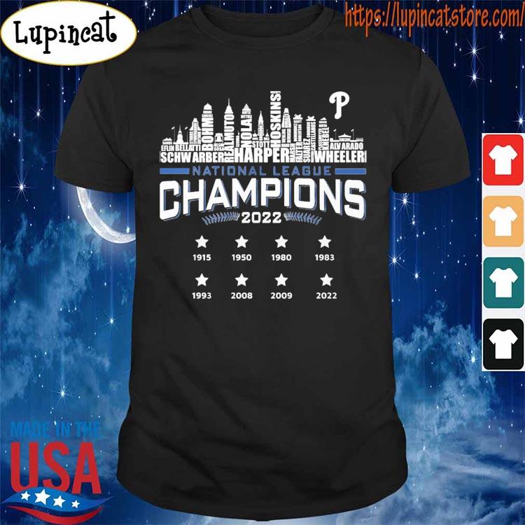 Philadelphia Phillies team skyline 2022 National League Champions 1915-2022 shirt