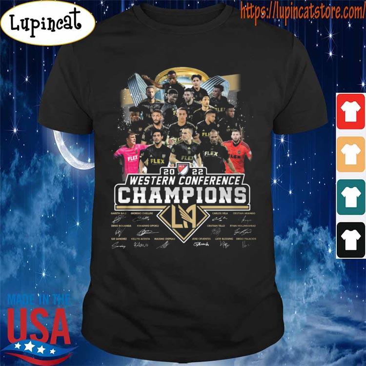 Los Angeles FC team Soccer 2022 Western Conference Champions signatures shirt