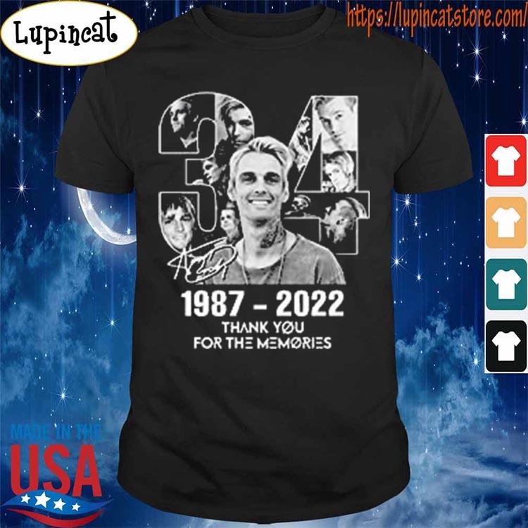 Rip Aaron Carter 34 years 1987-2022 thank you for the memories signature shirt