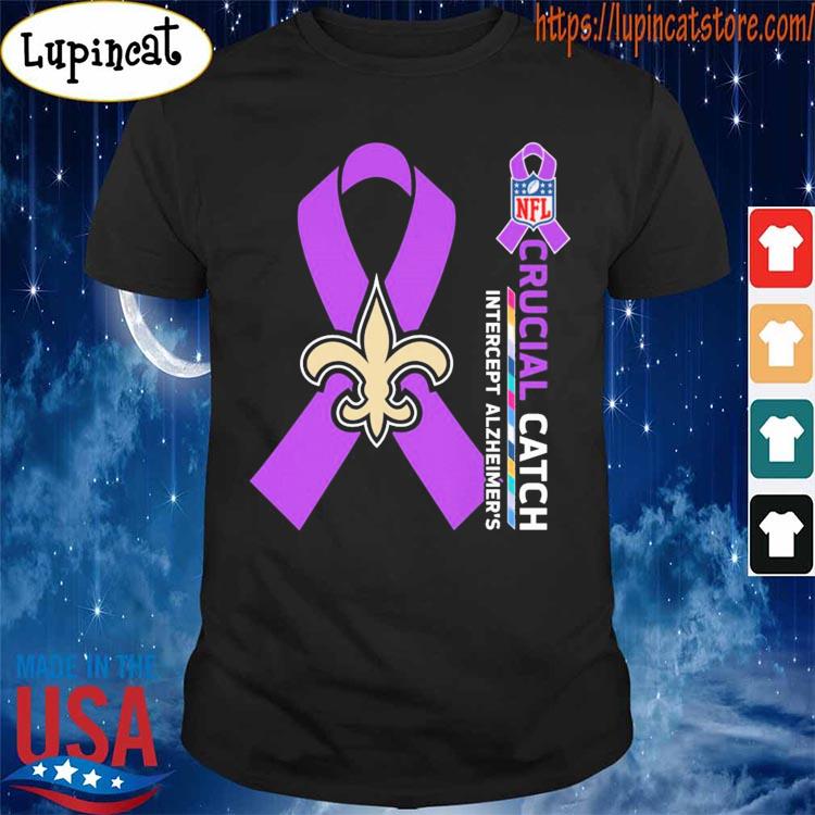 New orleans saints intercept cancer nfl crucial catch shirt