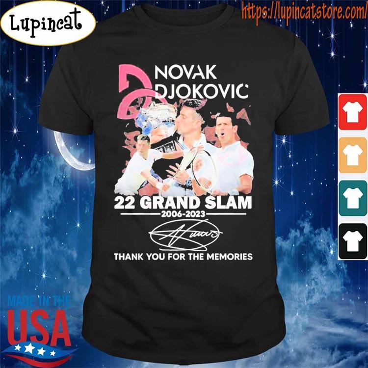 Novak Djokovic 22 Grand Slam 2006 – 2023 Thank You For The Memories T-shirt
