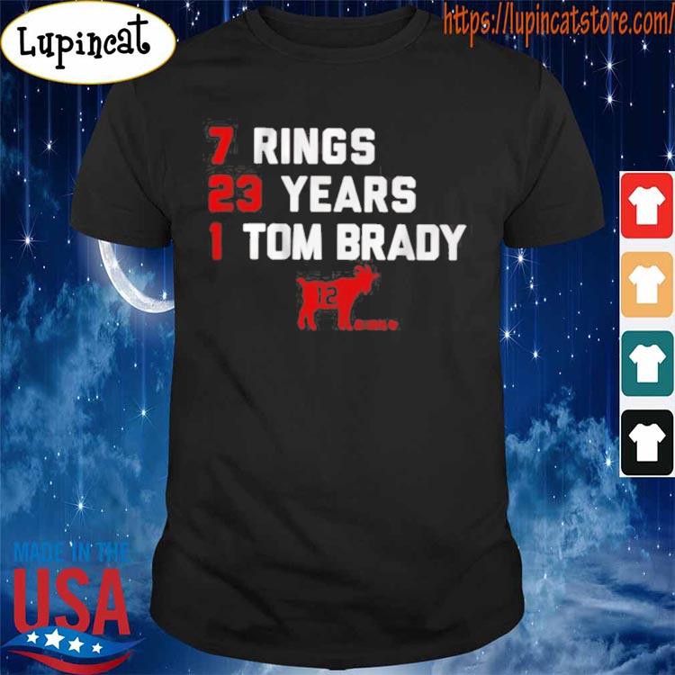 FREE shipping 7 rings 23 years 1 Tom Brady The Goat shirt, Unisex