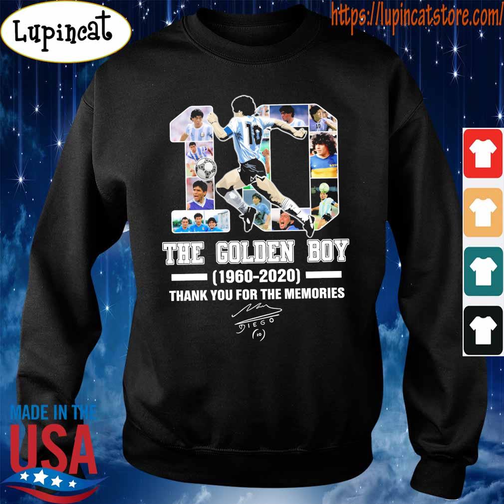 10 Diego Maradona The Golden Boy 1960 Thank You For The Memories Signature Shirt Hoodie Sweater Long Sleeve And Tank Top